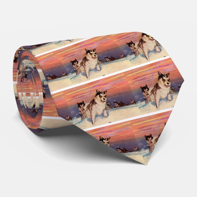 Gravata Cães de pelúcia siberianos na década de 1940 a faz (Rolled)