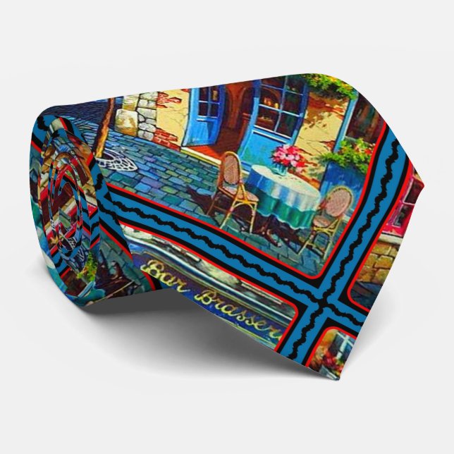 Gravata Café em Paris (Rolled)