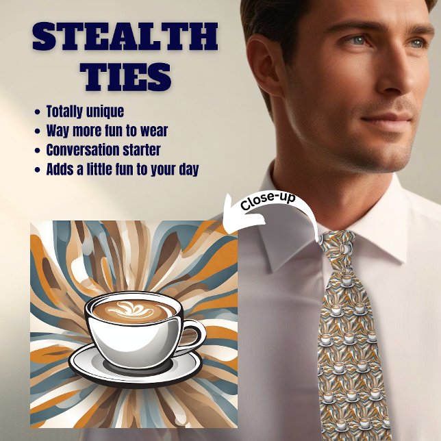 Gravata Café Espresso Lover's Stealth Neck Tie (Criador carregado)