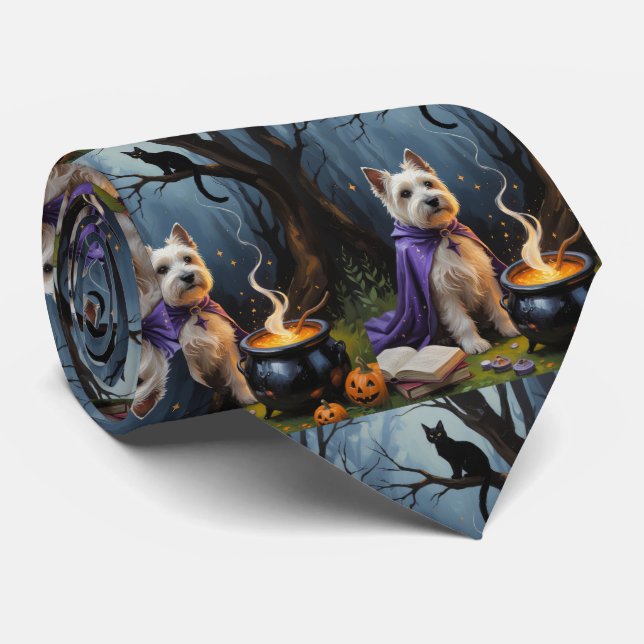 Gravata Cairn Terrier Dog Whimsical Halloween Painting (Rolled)