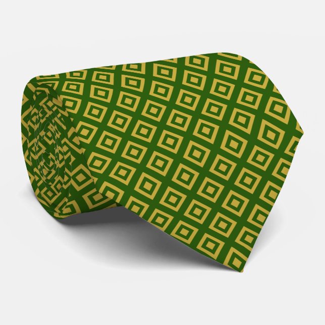Gravata Caixas Aninhadas - Floresta Dourada (Rolled)