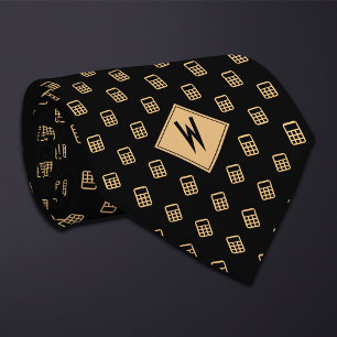 Gravata Calculadora de Contador Preto