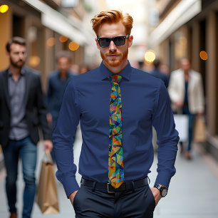 Gravata Caleidoscópio Cósmico - Abstrato de Arte