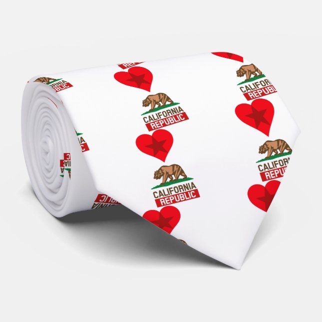 Gravata California Republic Love (Rolled)