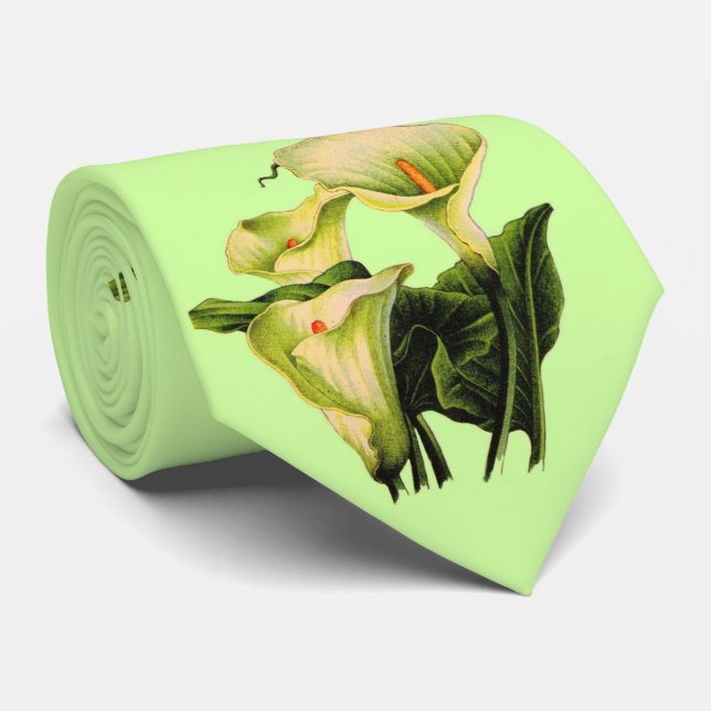 Gravata calla lily lily impressão (Rolled)
