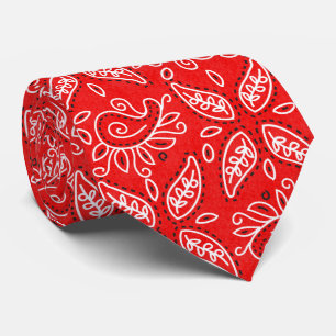 Gravata Camada de padrão de Paisley Vermelho