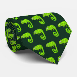 Gravata Camaleão verde fofo