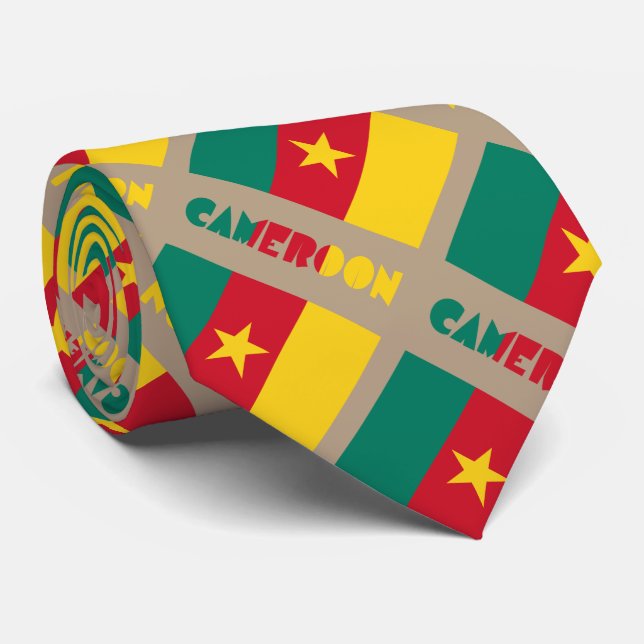Gravata Camarões e Bandeira Camaronesa em Azulejos (Rolled)