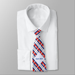 Gravata Camboja Bandeira Cambojana Azul Azulejado Personal