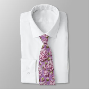 Gravata Camellia Rosa Garden Flowers Neck Tie