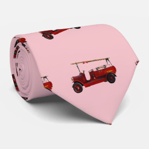Gravata Caminhão de Fogo da Vintage Vermelha com Escada In