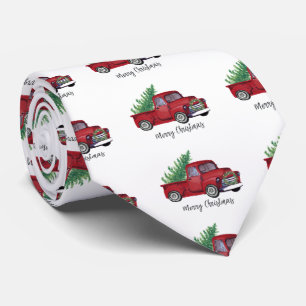 Gravata Caminhão do vermelho da aguarela do Natal da casa