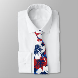 Gravata Camisa havaiana floral de hibisco épico impresso e