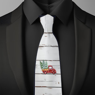 Gravata Camisa Rustica de Madeira Distinta Caminhão Vermel