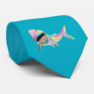Gravata Camiseta de arte de tubarão no oceano