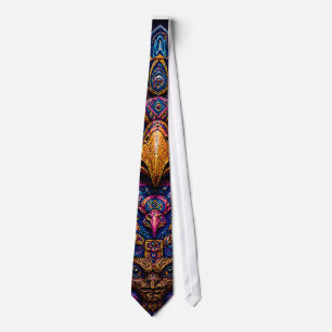 Gravata Camiseta Masculina de Arte Totem de Coruja Psicodé