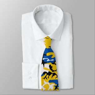 Gravata Camo azul e amarelo preto