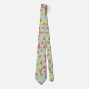 Gravata Camo rosa macio em Verde limão claro e azul pálido