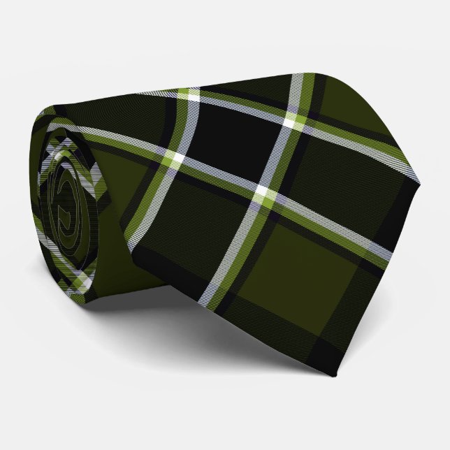 Gravata Camouflage Moderna Militar Padrão de Tartan (Rolled)