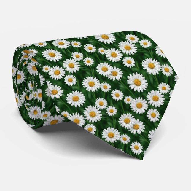 Gravata Campo Margarida Verde (Rolled)