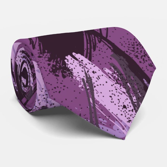 Gravata Camuflada Lavanda Ameixa Roxo Preto (Rolled)