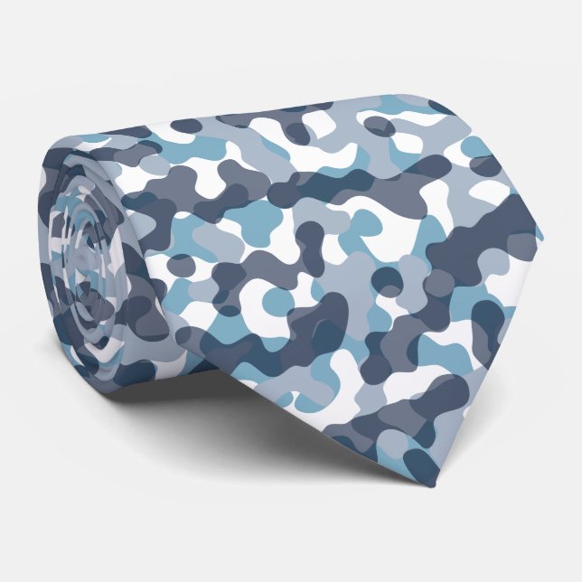 Gravata Camuflagem azul moderna (Rolled)