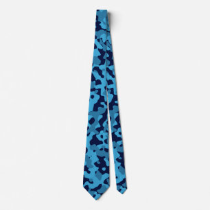 Gravata Camuflagem azul oceânica em azul escuro e claro