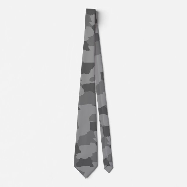 Gravata Camuflagem Cinza Militar (Frente)