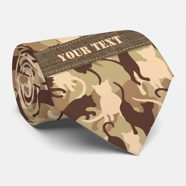 Gravata Camuflagem de deserto de gatos (Rolled)