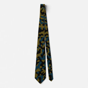 Gravata Camuflagem de Oliva Escura em Marinho e Preto