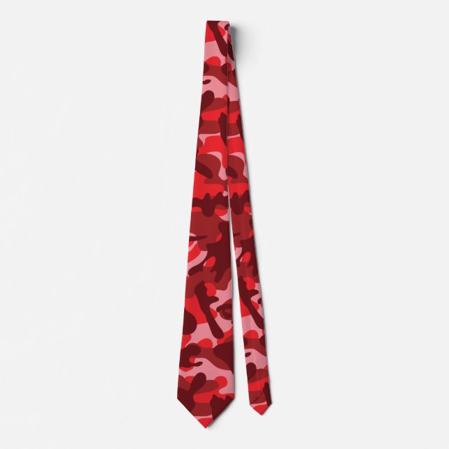 Gravata Camuflagem de Salmão Vermelho (Frente)