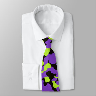 Gravata Camuflagem em verde roxo e preto