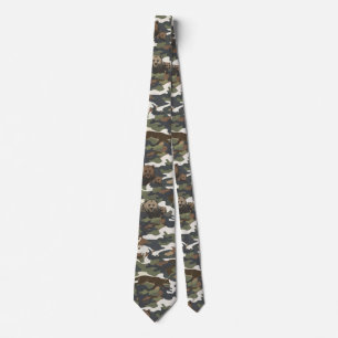 Gravata Camuflagem Estilo Aquarela com Animais