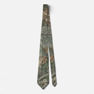 Gravata Camuflagem Florestal com Padrão de Folhas Secas