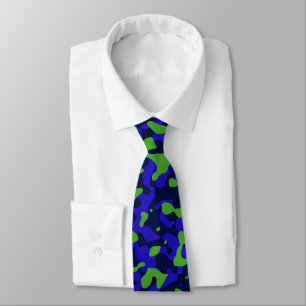 Gravata Camuflagem Verde e Azul