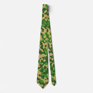 Gravata Camuflagem Verde em Tan e Olive