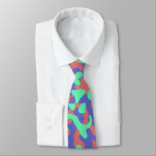 Gravata Camuflagem verde-mint, azul-macio e Rosa claro