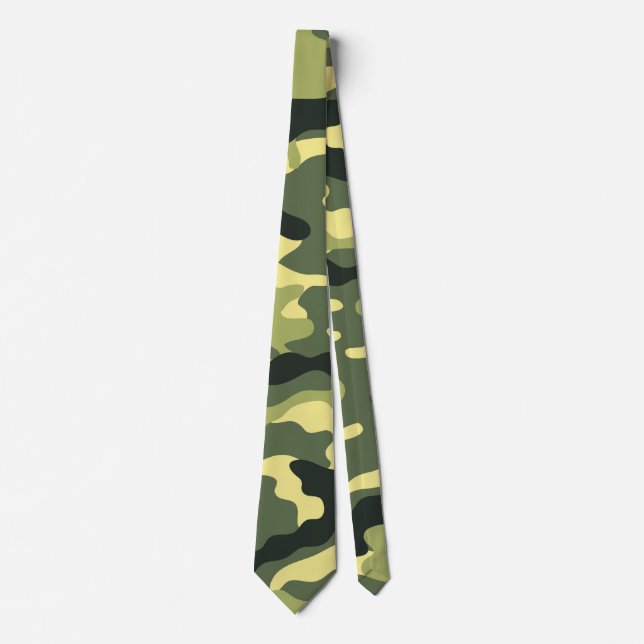 Gravata Camuflagem Verde para Acampamento e Caça (Frente)