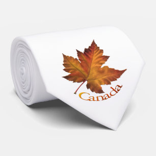 Gravata Canadá Souvenir Tie Divertido Dourado Canadá Mapea