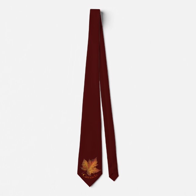Gravata Canadá Souvenir Tie Divertido Dourado Canadá Mapea (Frente)