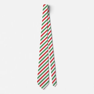 Gravata Candy Cane Christmas Strips Red Green
