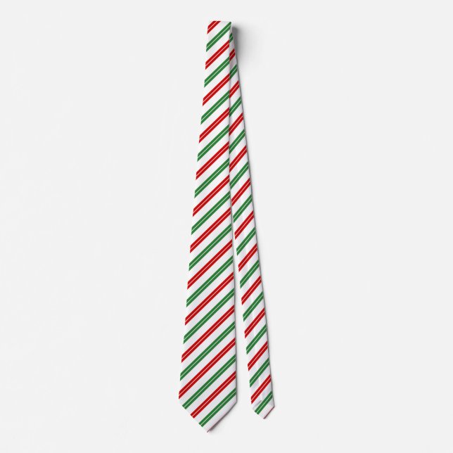 Gravata Candy Cane Christmas Strips Red Green (Frente)