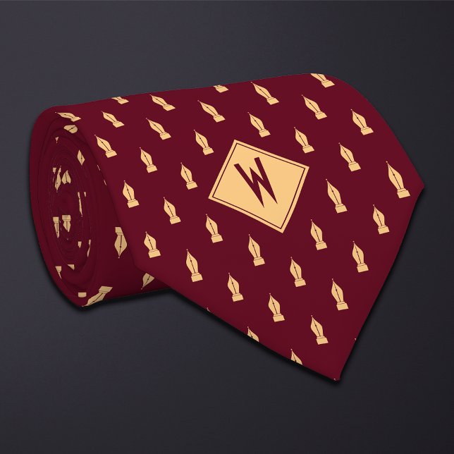 Gravata Caneta Burgundy para Professor de Inglês Escritor (Criador carregado)