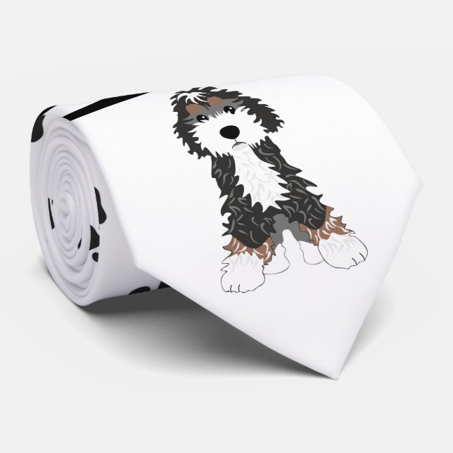 Gravata Canetas Negras e Cachorros (Rolled)