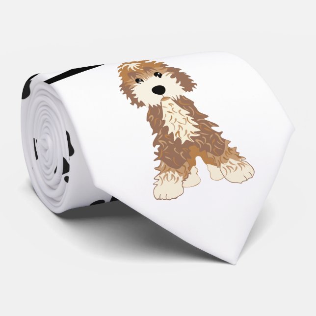 Gravata Canetas Negras e Cachorros (Rolled)