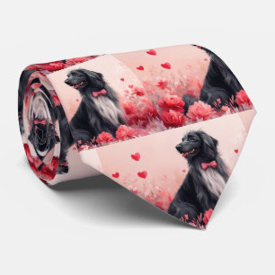 Gravata Cão Afegão com Rosas - Dia dos Namorados 
