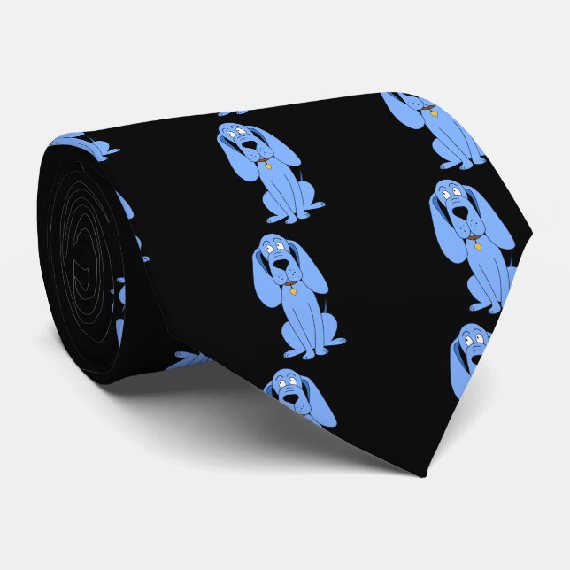 Gravata Cão Azul. Hound. (Rolled)