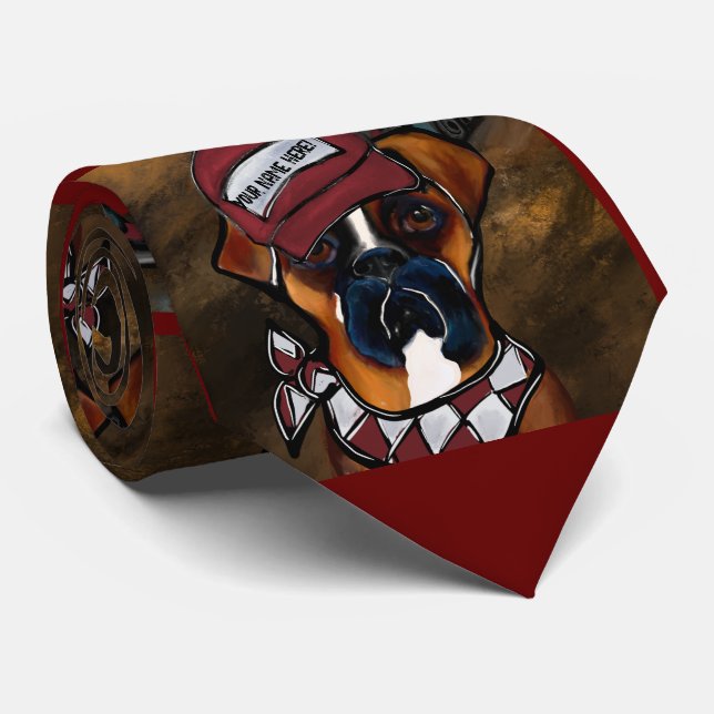 Gravata Cão Boxer (Rolled)