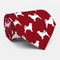 Cão de Água Português Silhuettes Padrão Vermelho