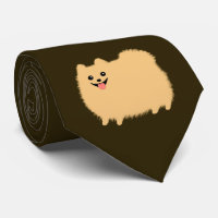 Cão de Cartoon Pomeraniano Bonito a Cor do Chocola